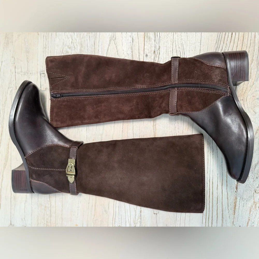 Etienne Aigner Brown Knee-High suede and leather Women's Boots size 6 New